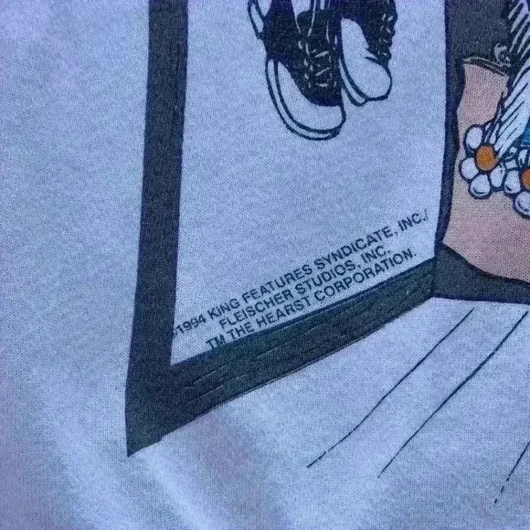 Vintage White FREEZE 1994 Betty Boop Crewneck All Over Print Sweatshirt Size XL - Picture 8 of 9